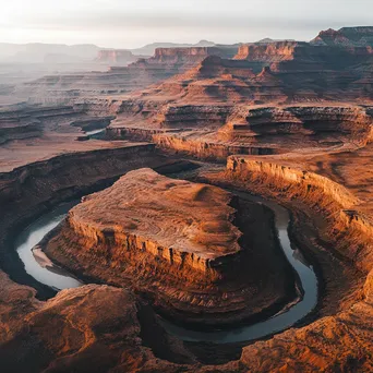 Aerial view of layered canyon formations - Image 1