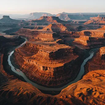 Aerial view of layered canyon formations - Image 3