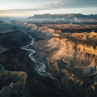 Aerial view of layered canyon formations - Image 4