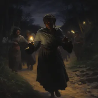 Harriet Tubman leading escaped slaves to freedom - Image 4