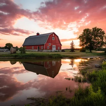 Charming barn with summer sunset - Image 1