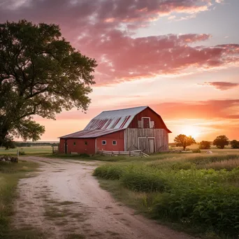 Summer Sunset Barn