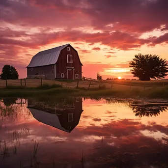 Charming barn with summer sunset - Image 4