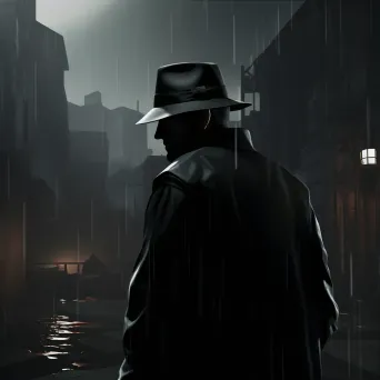 Low poly styled Fedora hat in Film Noir aesthetic - Image 3