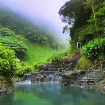 Hot spring oasis waterfall - Image 4