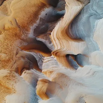 Aerial view of unique wind-carved desert rock formations - Image 2