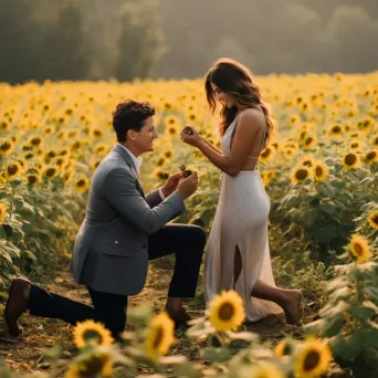 Proposal couple sunflower field - Image 2