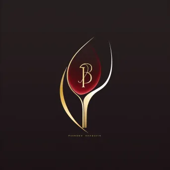 Sophisticated wine glass bar logo in rich colors - Image 4