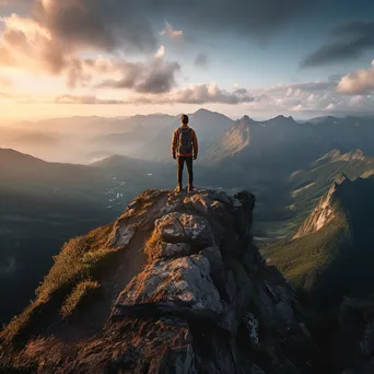 Adventurer on Rocky Ridge Peak