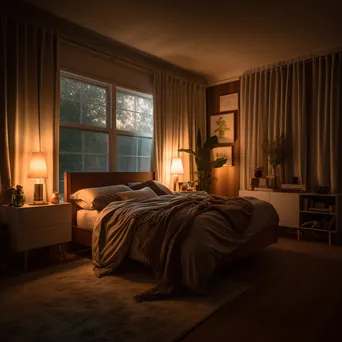 Elegant bedroom featuring smart lighting controls - Image 3