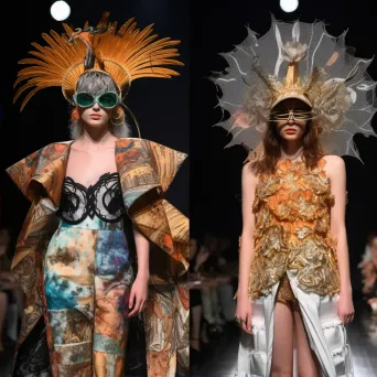 Surrealist avant-garde fashion runway scene - Image 2