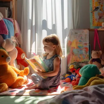 Toddler in a Cozy Reading Corner