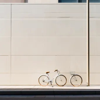 Sleek city bike parked in front of minimalist architecture - Image 1