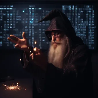 Coding wizard casting spells to fix website bugs - Image 1