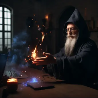 Coding wizard casting spells to fix website bugs - Image 2