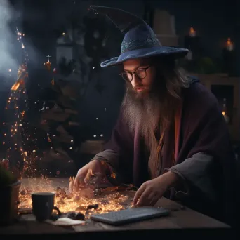 Coding wizard casting spells to fix website bugs - Image 3