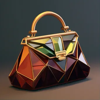 Low poly representation of a classy handbag with Art Deco influences - Image 1