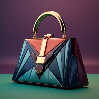 Low poly representation of a classy handbag with Art Deco influences - Image 4