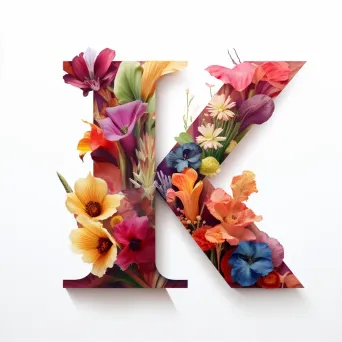 Flower-filled word created in vibrant low poly style - Image 2