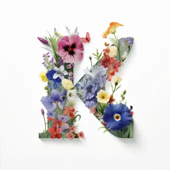 Flower-filled word created in vibrant low poly style - Image 4