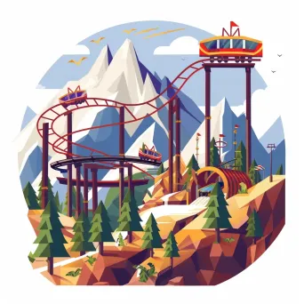 Adventure park logo with thrilling rides and nature scenery - Image 1