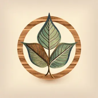 Nature-inspired leaf icon alternative medicine logo in green and brown colors - Image 1