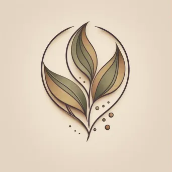 Nature-inspired leaf icon alternative medicine logo in green and brown colors - Image 3