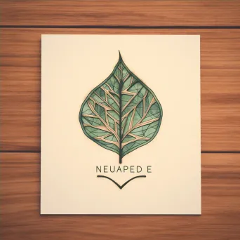 Nature-inspired leaf icon alternative medicine logo in green and brown colors - Image 4