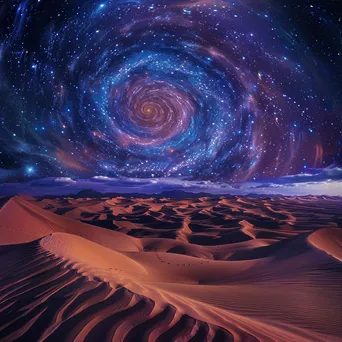 Long exposure photo of star trails over a desert landscape - Image 3