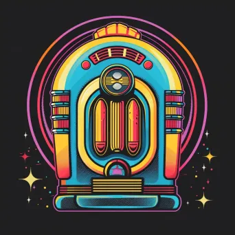 retro stylized jukebox logo - Image 1