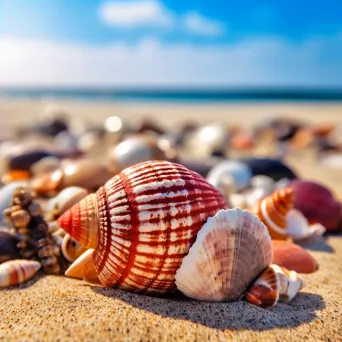 Assorted colorful seashells on sandy beach - Image 2