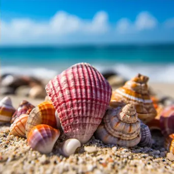 Assorted colorful seashells on sandy beach - Image 4