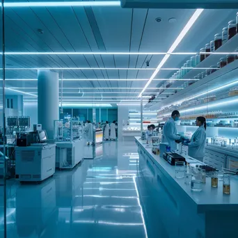 Scientists working in a pharmaceutical lab - Image 4