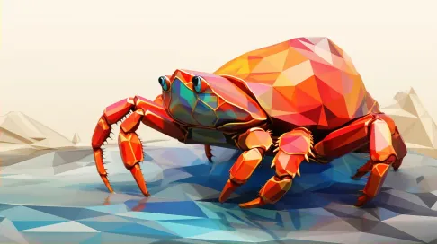 Geometric representation of a hermit crab in sunset colors - Image 2