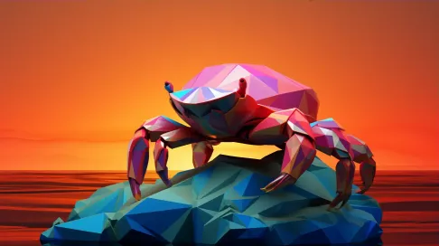 Geometric representation of a hermit crab in sunset colors - Image 3