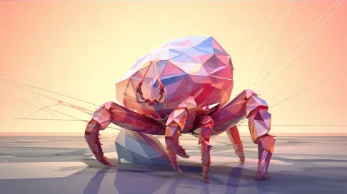 Geometric representation of a hermit crab in sunset colors - Image 4