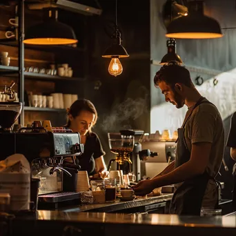 Barista Crafting Coffee