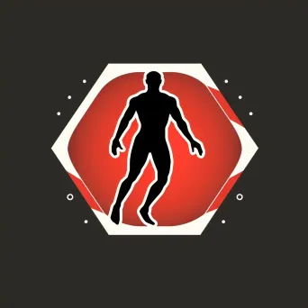 Bold and dynamic physiotherapy clinic logo in red and black colors - Image 4