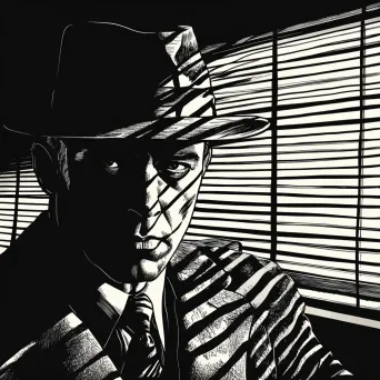 Film Noir Detective: A Line Art Mystery