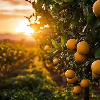 Citrus orchard glowing in the sunset light - Image 4