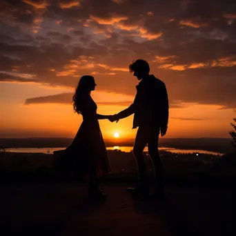 Couple Silhouette at Sunset