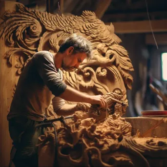 Woodworker in workshop - Image 2