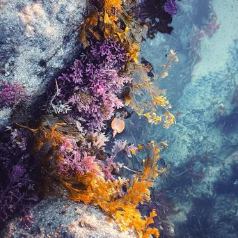 Macro shot of seaweed and tiny crabs in a rock pool - Image 4