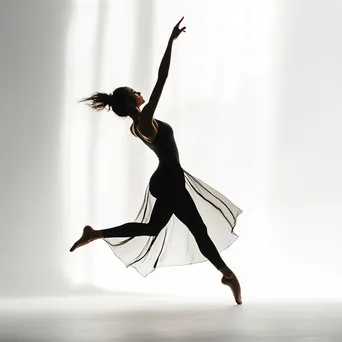 Elegant dancer striking a pose in black and white high contrast - Image 1