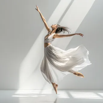 Elegant dancer striking a pose in black and white high contrast - Image 2