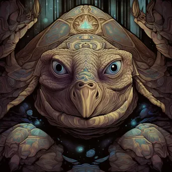 Image of an old tortoise with a wise expression - Image 4