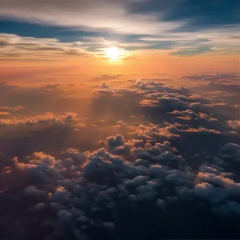 Sunset Cloudscape Aerial View