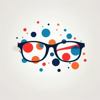 Logo with stylized glasses in red and blue colors - Image 4