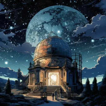 Observatory under a starry sky representing astronomical exploration - Image 4