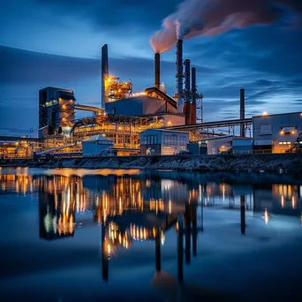 Modern Steel Plant at Dusk